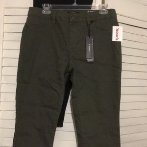 D. Jeans olive high waisted skinny jeans size 12